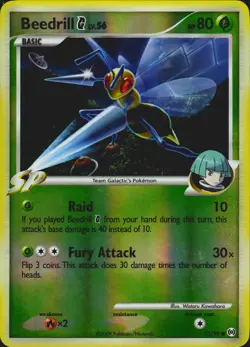 Beedrill G 53/99 Reverse Holo Common Arceus Pokemon Card LP - Image 1