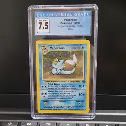 VAPOREON POKEMON [1999] JUNGLE UNLIMITED 12/64 HOLO -- CGC RATED NM+ 7.5 - Image 1
