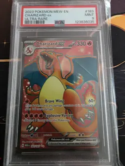 2023 Pokemon TCG Charizard EX Ultra Rare Holo PSA Mint 9 183/165 - Image 2