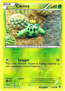Pokemon - Cacnea - 4/162 - Common - Reverse Holo - XY - BREAKthrough - NM - Image 1
