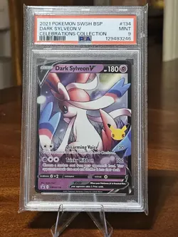PSA 9 Dark Sylveon V - SWSH134 - 2021 Pokemon Celebrations Collection Mint Holo - Image 1