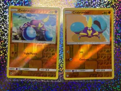 Pokemon Reverse Holo Crabrawler: Burning Shadows 73/147; Cosmic Eclipse 121/236 - Image 1