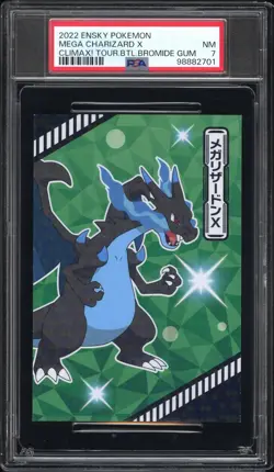 2022 ENSKY POKEMON CLIMAX! TOURNAMENT BATTLE BROMIDE GUM MEGA CHARIZARD X PSA 7 - Image 1