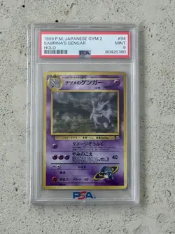 1999 POKEMON JPN GYM 2 #94 SABRINA'S GENGAR-HOLO PSA 9 - Image 1