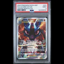 2023 Pokemon TCG Lucario VSTAR SWSH291 PSA 9 Mint EBT Promo Crown Zenith - Image 1