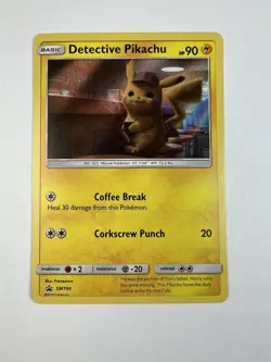 Pikachu - Detective Pikachu SM190 - Holo Foil Rare Pokemon TCG - Near Mint - Image 1
