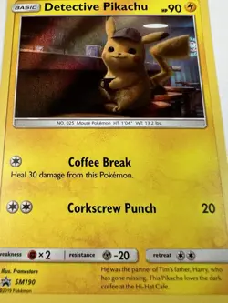Pikachu - Detective Pikachu SM190 - Holo Foil Rare Pokemon TCG - Near Mint - Image 3