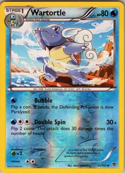 Wartortle 15/101 Uncommon - Pokemon TCG BW 10: Plasma Blast - Reverse Holo (NM) - Image 1