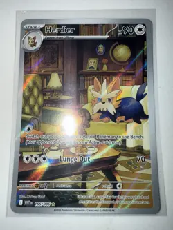 Pokemon TCG Herdier White Flare Illustration Rare Card 155/086 - Image 1