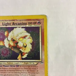 Light Arcanine 12/105 Neo Destiny Holo Rare Card MP/HP Pokemon TCG - Image 3