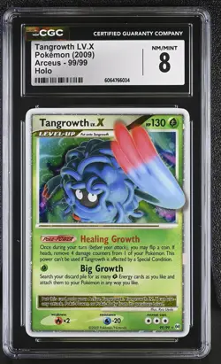 CGC 8 Tangrowth LV.X 2009 Arceus 99/99 Holo Pokemon Card - Image 1
