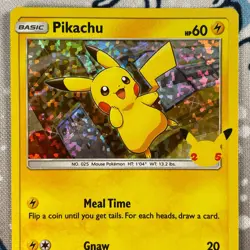 Pikachu 25/25 Holo Foil Promo McDonald's 25th Anniversary Pokemon Card 2021 NM - Image 2
