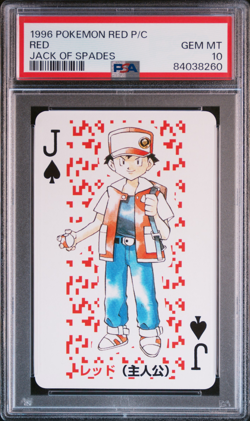 PSA 10 Gym Leaders Jack Spades Red Pokemon Playing Card Gem Mint 1996 - Image 1