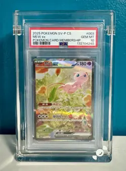 2025 Pokemon Simplified Chinese Mew EX 003 SV-P Membership Promo Card PSA 10 - Image 1