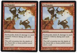 Earthquake x2 2x Commander 2011 Red Rare Sorcery MTG NM AZ1 - Image 1