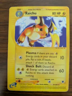 Pokemon TCG Raichu Expedition Base Set 61/165 Regular Rare HP - Image 1