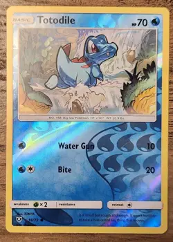 Totodile 18/73 NM-LP Reverse Holo 2017 Pokemon Shining Legends Rev H Common - Image 1