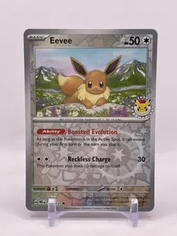 2025 Pokemon SV Prismatic Evolutions Eevee Reverse Holo Pokemon Day #074/131 - Image 1