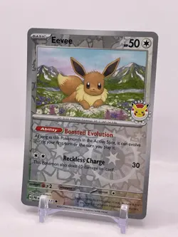 2025 Pokemon SV Prismatic Evolutions Eevee Reverse Holo Pokemon Day #074/131 - Image 3