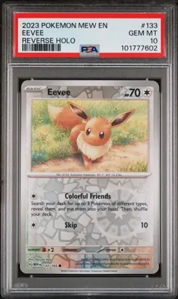 PSA 10 - 2023 POKEMON MEW EN-151 133 EEVEE | REVERSE HOLO - Image 1
