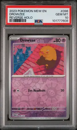 PSA 10 - 2023 POKEMON MEW EN-151 096 DROWZEE | REVERSE HOLO - Image 1