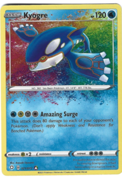 Pokemon TCG Kyogre Shining Fates Holo Card 021/072 Amazing Rare, Near Mint - Image 1