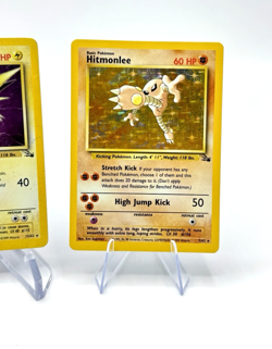 Fossil Holo Set Zapdos & Hitmonlee & Muk Lot of 3 Pokemon Cards - Image 3