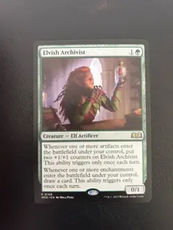 Elvish Archivist Wilds of Eldraine Regular Rare Mtg 168 - Image 1