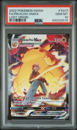 PSA 10 GEM MINT Pikachu VMAX Lost Origin TG17/TG30 Full Art Pokemon Card - Image 1