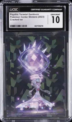 2023 POKEMON CENTER STICKERS PSYCHIC TERASTAL GARDEVOIR CGC 10 GEM MINT - Image 1