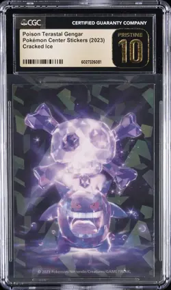 2023 POKEMON CENTER STICKERS CRACKED ICE POISON TERASTAL GENGAR CGC 10 PRISTINE - Image 1