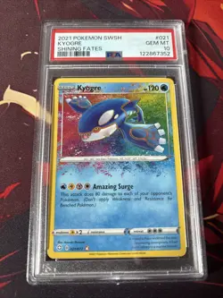 2021 POKEMON SWORD & SHIELD SHINING FATES #021 KYOGRE PSA 10 - Image 1