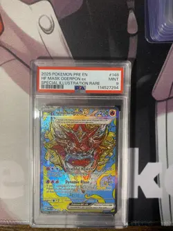 PSA 9 Hearthflame Mask Ogerpon ex 148/131 Pokemon Prismatic Evolutions SIR MINT - Image 1