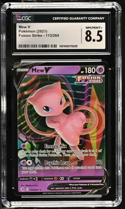 2021 Pokemon Fusion Strike Mew V #113/264 CGC 8.5 - Image 1