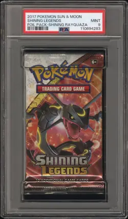 2017 Pokemon S&M Shining Legends Booster Pack Rayquaza Art PSA 9 Mint - Image 1