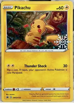 Pikachu SWSH153 (Holiday Calendar) Sword & Shield Promo Cards Holo. NM - Image 1