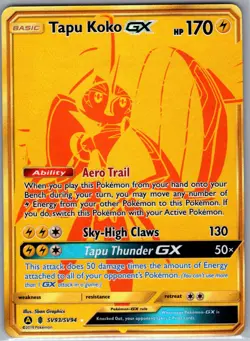 Tapu Koko GX SV93/SV94 Hidden Fates: Shiny Vault - Pokemon Card - NM - Image 1