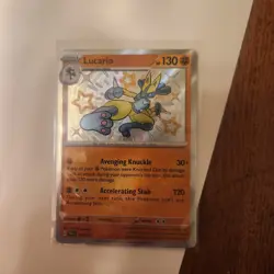 Pokemon TCG S&V Paldean Fates Lucario Shiny Rare Holo Card 174/091 2024 - Image 1