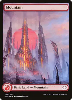 Magic the Gathering (mtg): ONE: Mountain (265) - Full Art - Foil - Full Art - Image 1