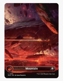 Mountain (FOIL BORDERLESS) | MTG EOE NM-MINT | Full Art | Land EDH Red Mana |NEW - Image 1