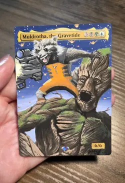 MTG Hand Painted Alter: Groot As Muldrotha The Gravetide - Image 1