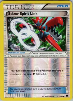Scizor Spirit Link 111/122 Uncommon - Pokemon XY: BREAKpoint - Reverse Holo (NM) - Image 1