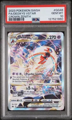 2023 POKEMON SWORD & SHIELD CROWN ZENITH #GG46 FULL ART/DEOXYS VSTAR PSA 10 - Image 1