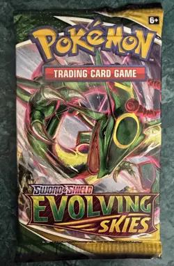 Pokemon TCG Evolving Skies Booster Pack Factory Sealed Sword & Shield Rayquaza ! - Image 1
