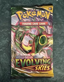 Pokemon TCG Evolving Skies Booster Pack Factory Sealed Sword & Shield Rayquaza ! - Image 2