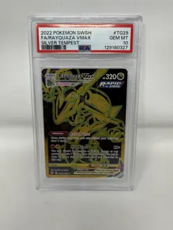 2022 POKEMON SWORD & SHIELD SILVER TEMPEST #TG29 FULL ART/RAYQUAZA VMAX PSA 10 - Image 1