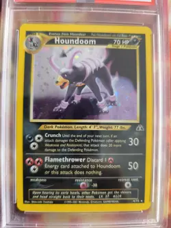 Pokemon Card Houndoom Hundemon Neo Discovery 2001 Entdeckung Holo English PSA 7 - Image 3