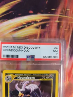 Pokemon Card Houndoom Hundemon Neo Discovery 2001 Entdeckung Holo English PSA 7 - Image 4