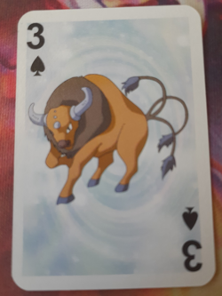 Pokemon 1999 Tauros 3 of Spades Mini Deck Playing Cards 2.5x1.75in NM - Image 1
