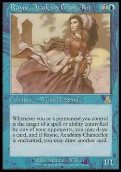 Rayne, Academy Chancellor - Urza's Destiny - Rare Blue Wizard Legend MTG MP - Image 1
